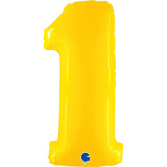 Balão Foil Número Amarelo Fluo 102cm