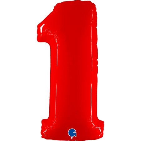 Balão Foil Número Vermelho Fluo 102cm