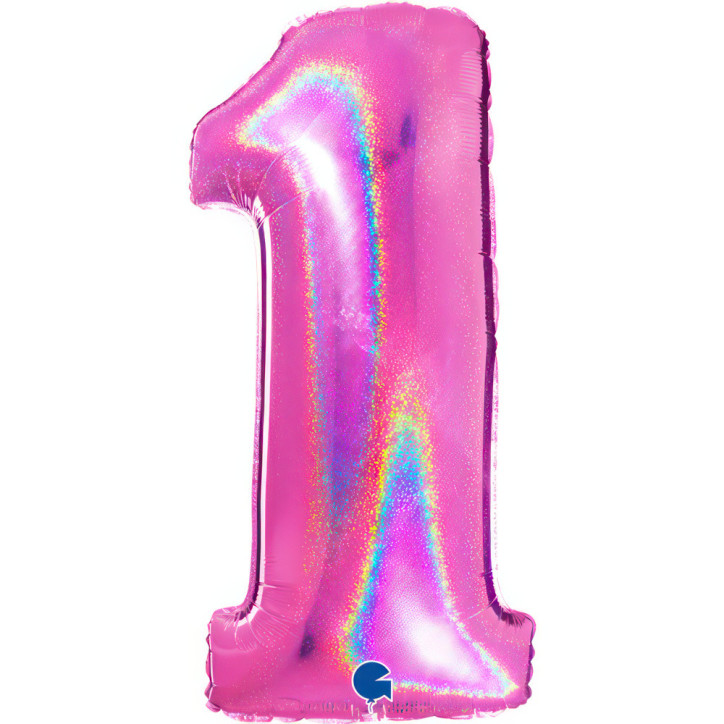 Balão Foil Número Fuchsia Glitter 102cm Balão Foil Número Fuchsia Glitter 102cm