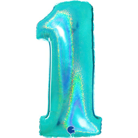 Balão Foil Número Tiffany Glitter 102cm