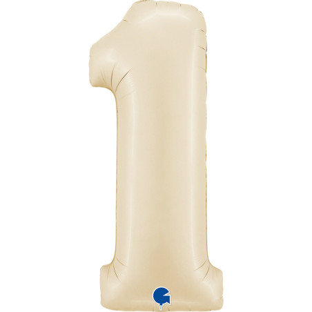 Balão Foil Número Creme Satin 66cm