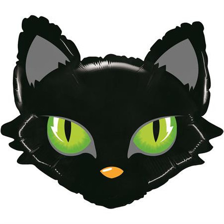 Balão foil Cabeça Gato Preto 71cm Grabo