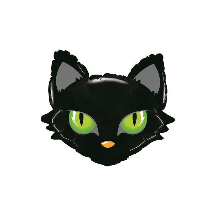 Balão foil Cabeça Gato Preto 71cm Grabo Balão foil Cabeça Gato Preto 71cm Grabo