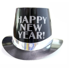 Cartola Preta Happy New Year a Prata