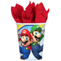 8 copos Super Mário