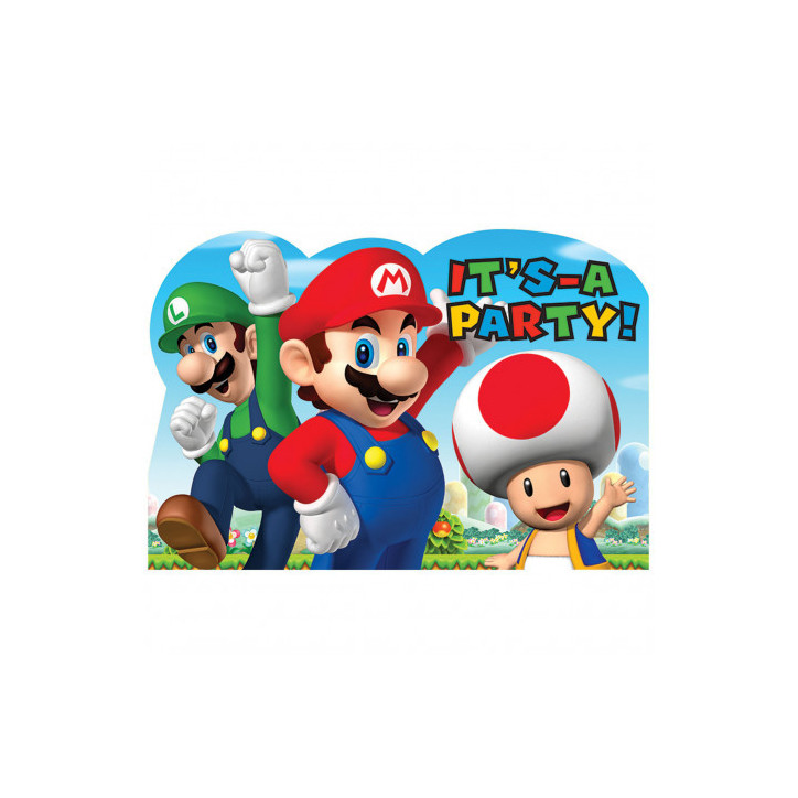 8 Convites Super Mário 8 Convites Super Mário