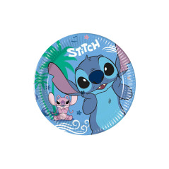 8 Pratos Descartáveis Stitch Papel 20cm