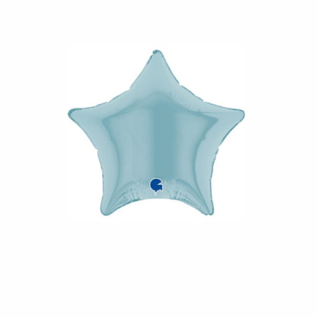 Balão foil Estrela Azul Pastel