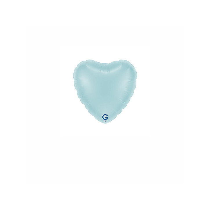 Balão foil Coração Azul Pastel