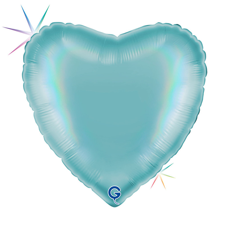 Balão Foil Coração 45cm Platinum Tenerife Sea