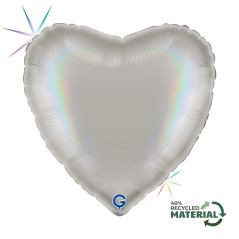Balão Foil Coração 45cm Platinum Pure