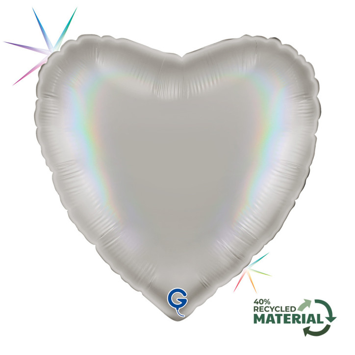 Balão Foil Coração 45cm Platinum Pure
