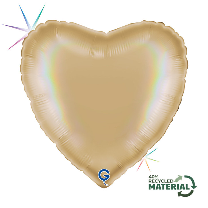 Balão Foil Coração 45cm Platinum Champanhe