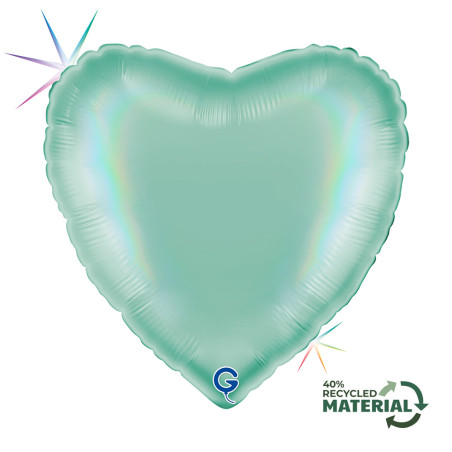 Balão Foil Coração 45cm Platinum Tiffany