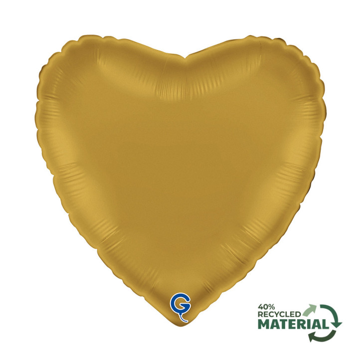 Balão Foil Coração 45cm Satin Ouro