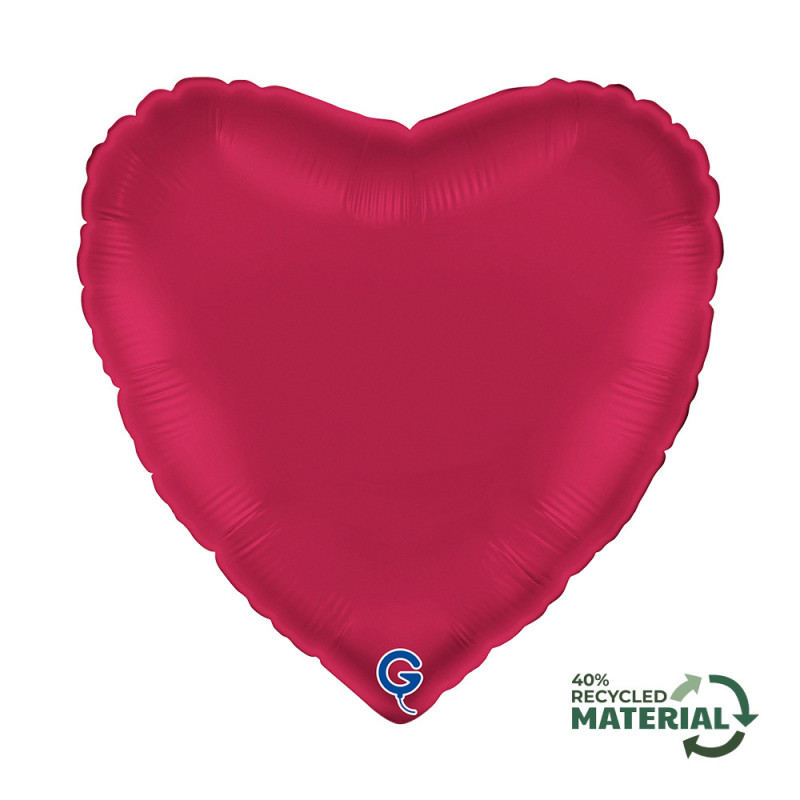 Balão Foil Coração 45cm Satin Cherry