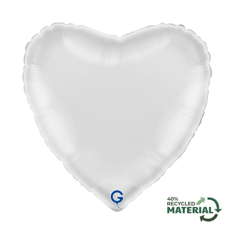 Balão Foil Coração 45cm Satin Branco