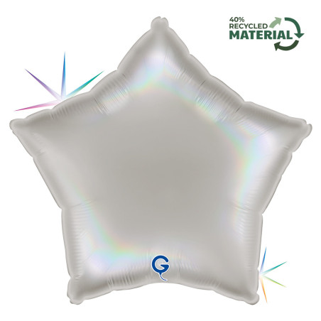 Balão Foil Estrela 45cm Platinum Pure