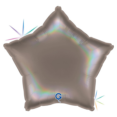 Balão Foil Estrela 45cm Platinum Grey