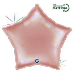 Balão Foil Estrela 45cm Platinum Rose