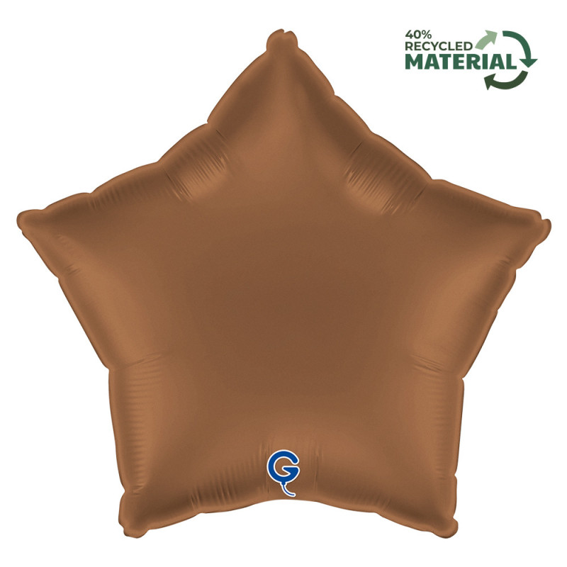 Balão Foil Estrela 45cm Satin Chocolate