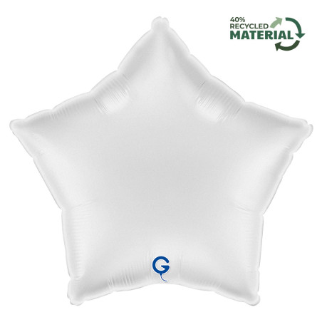 Balão Foil Estrela 45cm Satin Branco