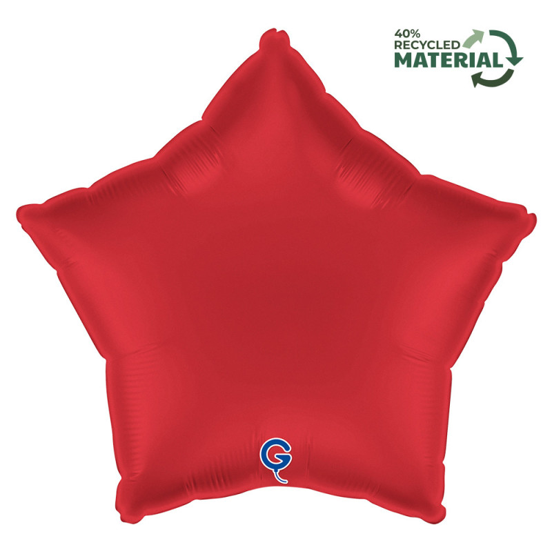 Balão Foil Estrela 45cm Satin Vermelho Rubi