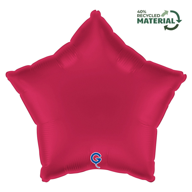 Balão Foil Estrela 45cm Satin Cherry