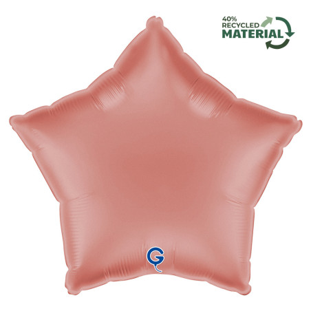 Balão Foil Estrela 45cm Satin Rosa Gold