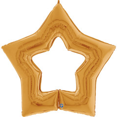 Balão Foil Estrela Linky Ouro 122cm Grabo