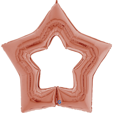 Balão Foil Estrela Linky Rosa Gold 122cm Grabo