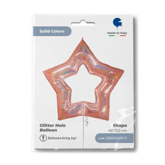 Balão Foil Estrela Linky Glitter Rosa Gold 122cm Grabo