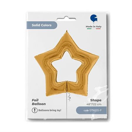 Balão Foil Estrela Linky Ouro 122cm Grabo