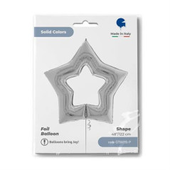Balão Foil Estrela Linky Prata 122cm Grabo