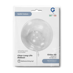 Balão Globo Transparente Sem Válvula 38cm 4D Grabo