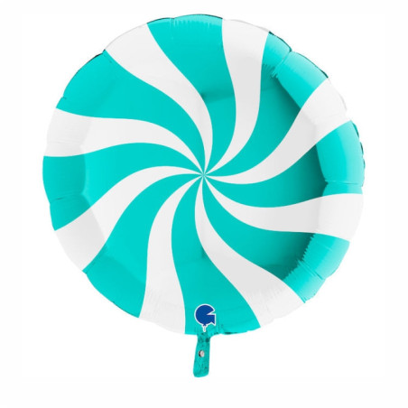 Balão Candy Swirly 46cm Branco Tiffany Foil