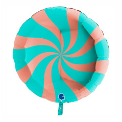 Balão Candy Swirly 91cm Rosa Gold Tiffany Foil