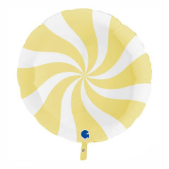 Balão Candy Swirly 91cm Branco Matte Amarelo Foil