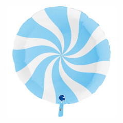 Balão Candy Swirly 91cm Branco Matte Azul Candy