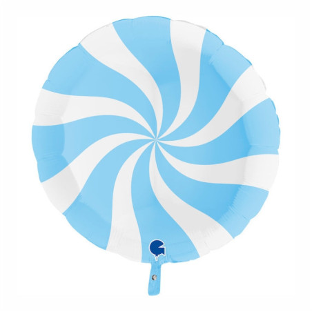 Balão Candy Swirly 91cm Branco Matte Azul Candy