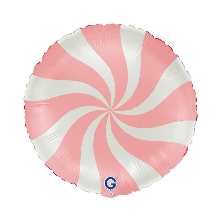 Balão Candy Swirly 91cm Branco Matte Rosa Foil