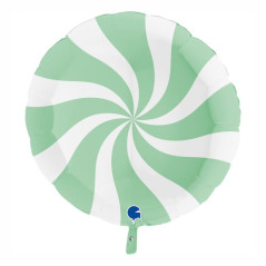 Balão Candy Swirly 91cm Branco Matte Verde Foil