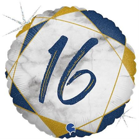 Balão Número 16 Mármore 18"/46cm