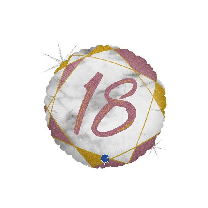 Balão Número 18 Mármore 18"/46cm
