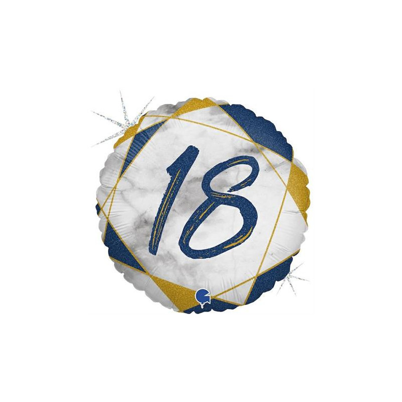 Balão Número 18 Mármore 18"/46cm