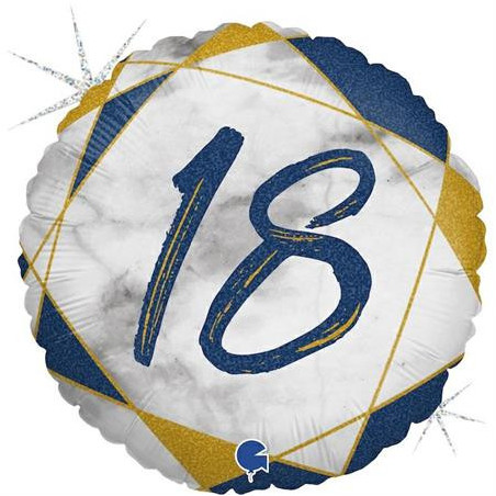 Balão Número 18 Mármore 18"/46cm