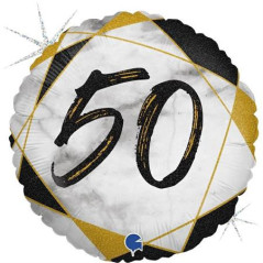 Balão Número 50 Mármore 18"/46cm