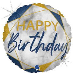 Balão Happy Birthday Mármore 18"/46cm