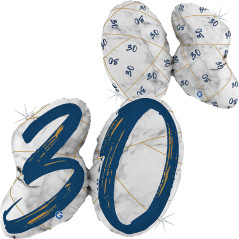 Balão Número 30 Mármore 109cm Grabo
