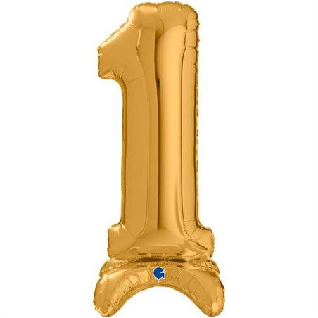 Balão Número Standup Ouro 64cm